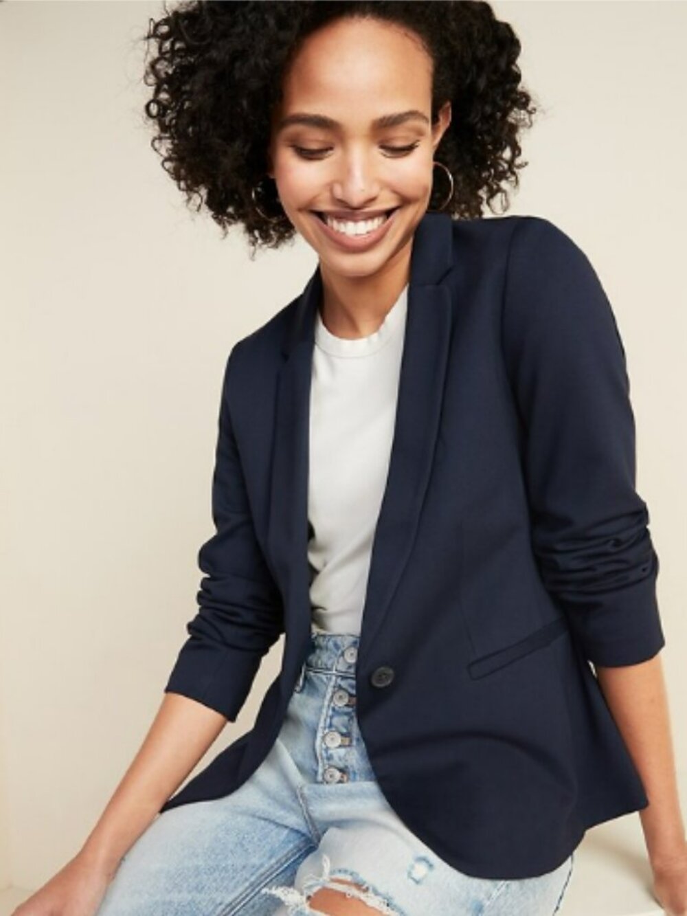 ## ✨ Old Navy Navy Blue Two-Button Ponte Knit Blazer ✨